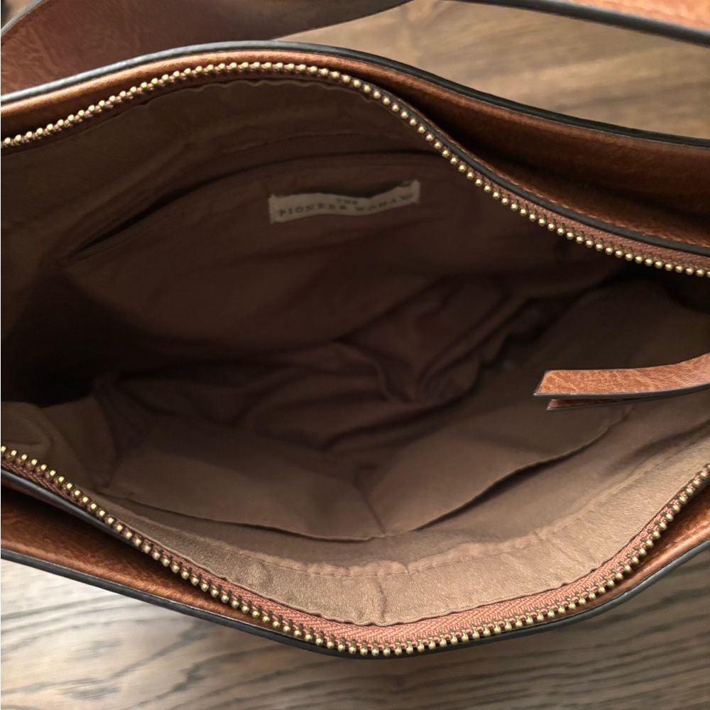 The Pioneer Woman Blue and Brown Floral Shoulder Bag - Picture 3 of 3